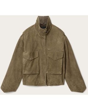 AllSaints Clay Suede Jacket - Brown