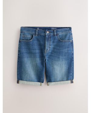 Next Skinny Fit Stretch Denim Shorts - Blue