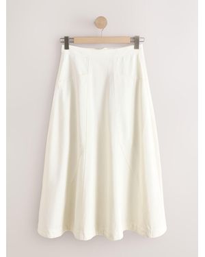Next Denim Maxi Skirt - White