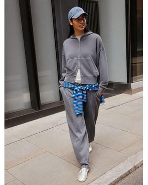 Next Charcoal Barrel Washed Look Sweatpants - Gray