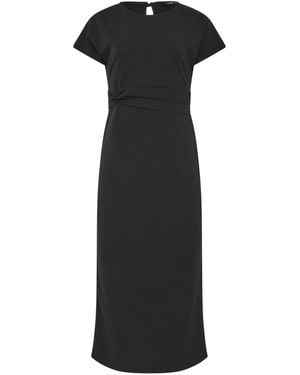 Long Tall Sally Short Sleeve Twist Midi Dress - Black