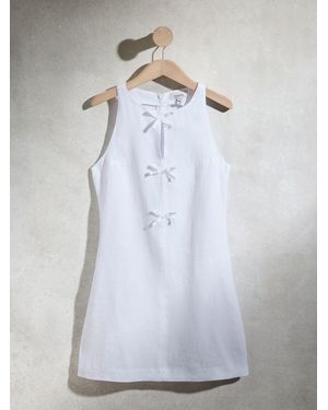 Next N. Premium 100% Linen Mini Dress - Blau