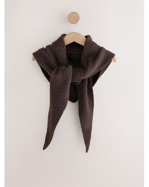 Next Chocolate Large Ribbed Triangle Scarf - Black