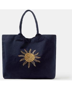 Accessorize Sun Embellished Shopper Bag - Blue