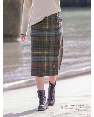 Celtic & Co. Celt Midi Kilt Skirt - Gray