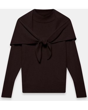 Mint Velvet Scarf Detail Sweater - Black
