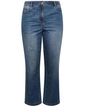 Evans Premium Denim Wide Leg Jeans - Blue