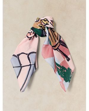 White Stuff Emily Square Printed Scarf - Blue