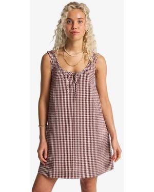 Billabong Gingham Check Sweet As Ever Mini Dress - Purple