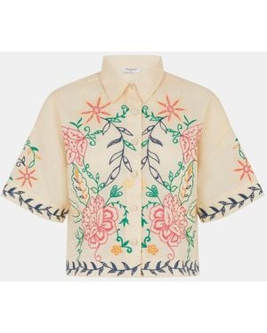 Accessorize Floral Embroidered Shirt - White