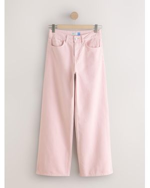 Next Wide Leg Denim Jeans - Pink
