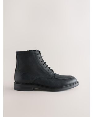 Next Leather Apron Boots - Black