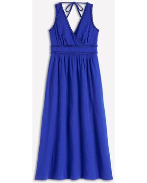 Boden Lorna Trim Double Cloth Dress - Blue
