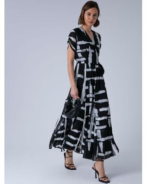Religion Delight Wrap Dress With Full Skirt - White