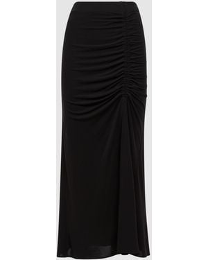Reiss Eleanor High Rise Ruched Fitted Midi Skirt - Black