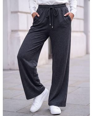 Roman Petite Drawstring Ponte Pants - Gray