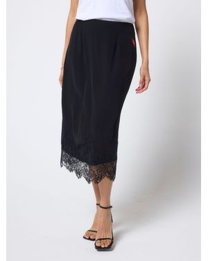 Scamp & Dude Lace Hem Slip Skirt - Blue