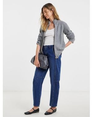 JD Williams Sponge Rib Zip Through Cardigan - Blue