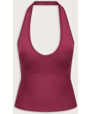 Tala Sculpt Seamless Halter Tank Top - Red