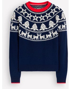 Boden Edie Fair Isle Sweater - Blue