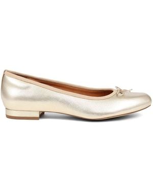 Jones Bootmaker Soleil Leather Low Ballet Shoes - Natural