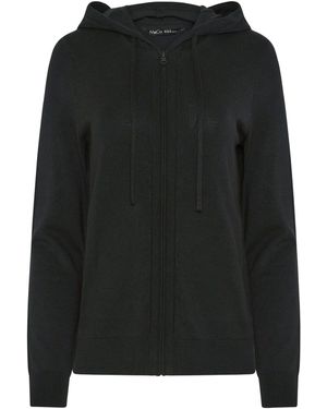 M Com Zip Through Knitted Hoodie - Black
