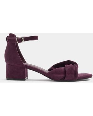 Yours Curve Twist Block Heels - Purple