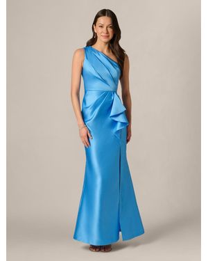 Adrianna Papell One Shoulder Mikado Gown - Blue