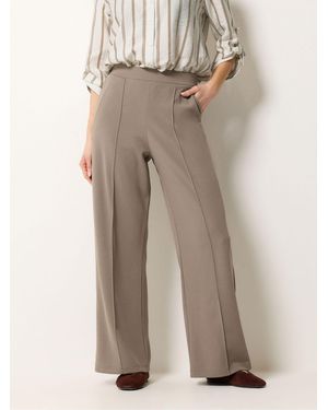 M Com Twill Pintuck Pants - Natural