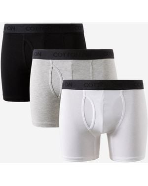 Cotton On Cotton On/Light Marle/ Cotton Boxer Briefs 3 Pack - White