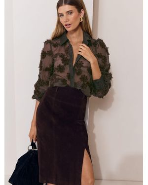 Lipsy 3D Floral Shirt - Brown
