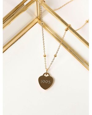 Jon Richard Plated Stainless Steel Engravable Heart Ball Chain Necklace - Natural