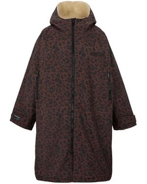 Regatta Leopard Oversized Waterproof Borg-Fleece Lined Changing Robe - Brown