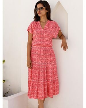 Aspiga Riley Viscose Crinkle Dress - Pink
