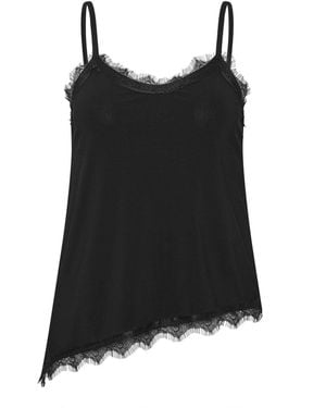PixieGirl Petite Pixiegirl Petite Lace Trim Camisoles - Black