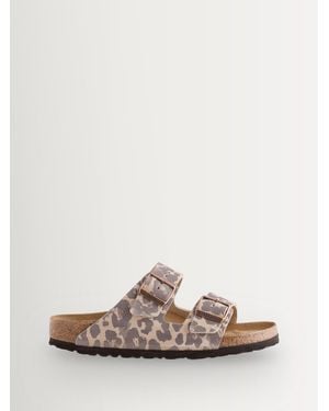 Birkenstock Leopard Print Arizona Suede Sandals - Brown