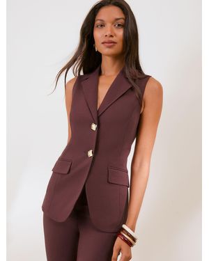 Friends Like These Sculpting Stretch Long Line Waistcoat - Purple