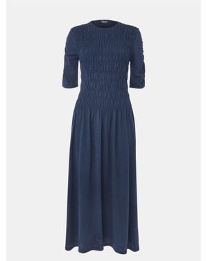 Whistles Jersey Shirred Midi Dress - Blue