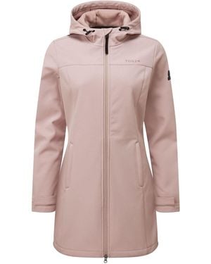 TOG24 Tog 24 Long Keld Shower Resistant Hooded Softshell Jacket - Pink