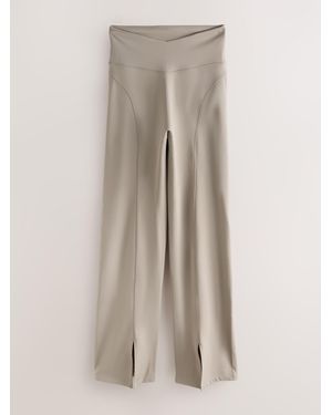 Self High Waist Flared Leggings - Natural