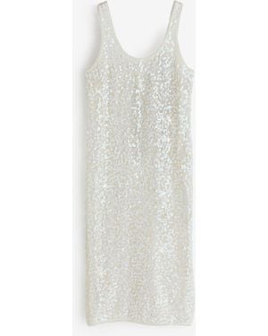 Mint Velvet Sequin Mesh Midi Dress - White