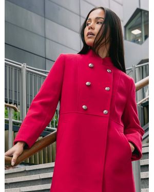 Roman Petite Military Buttoned Coat - Pink