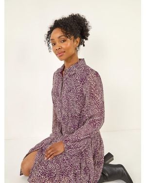 Roman Petite Abstract Spot Godet Dress - Pink