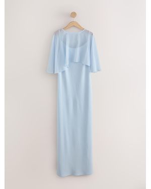 Next Cape Wedding Guest Bridesmaid Maxi Dress - Blue