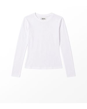 Ro & Zo Cotton Jersey Long Sleeve Baby T-Shirt - White