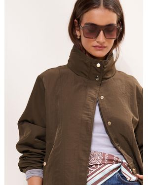 Lipsy Khaki Short Bubble Hem Raincoat - Brown
