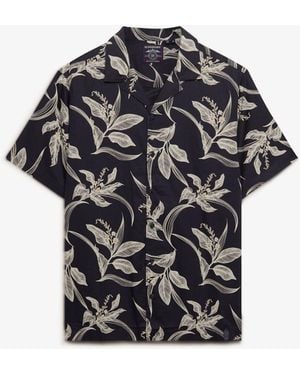 Superdry Hawaiian Print Short Sleeve Shirt - Black