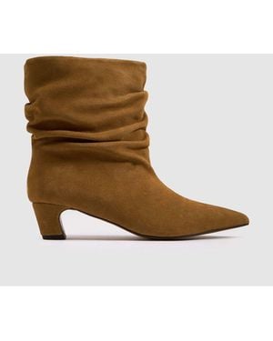 schuh Bluebell Suede Slouch Boots - Brown