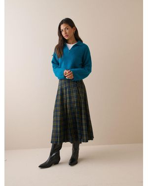 Nobody's Child Nobodys Child Emily Pleated Midi Kilt Skirt - Blue