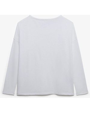 Superdry Studios Boat Neck Slub Long Sleeve Top - White